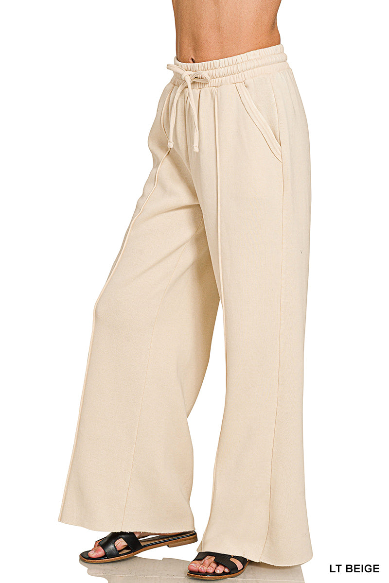 ACID WASHED WIDE LEG SWEATS
