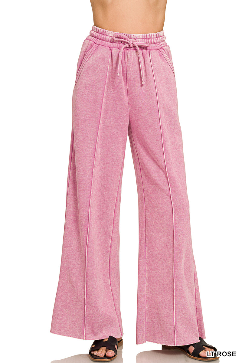 ACID WASHED WIDE LEG SWEATS