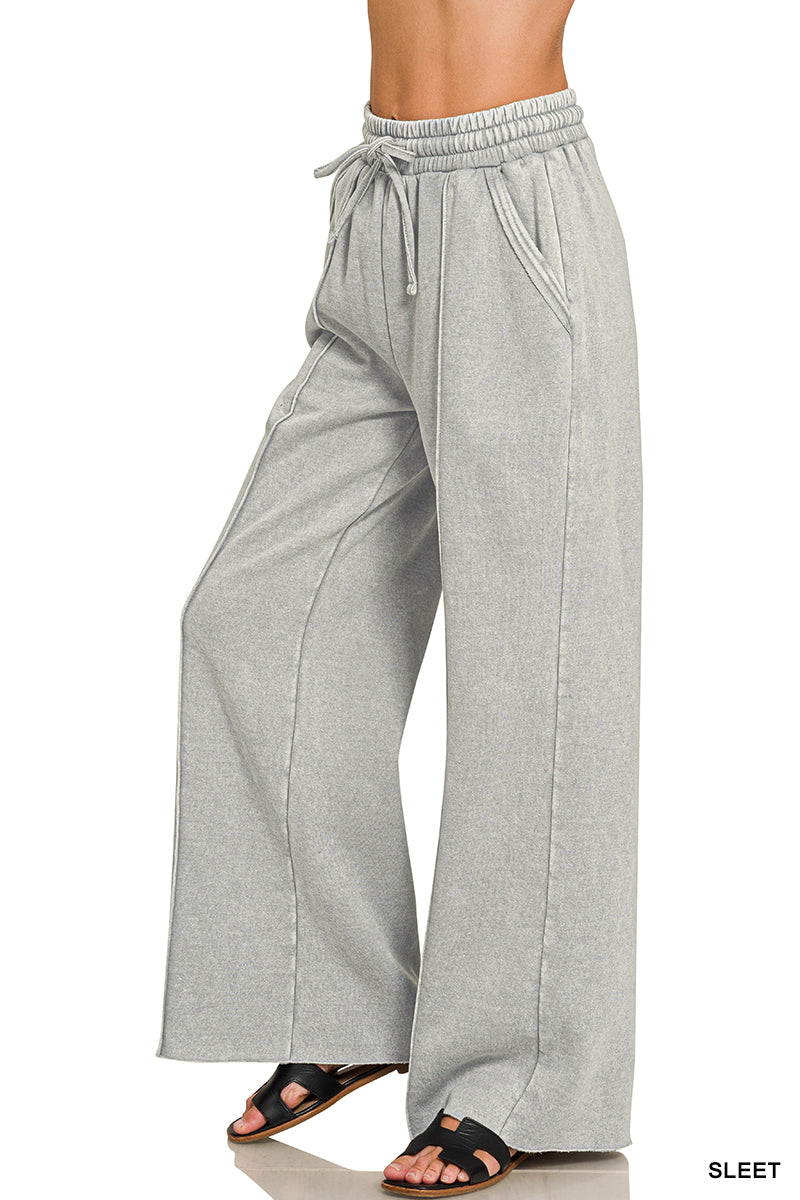 ACID WASHED WIDE LEG SWEATS