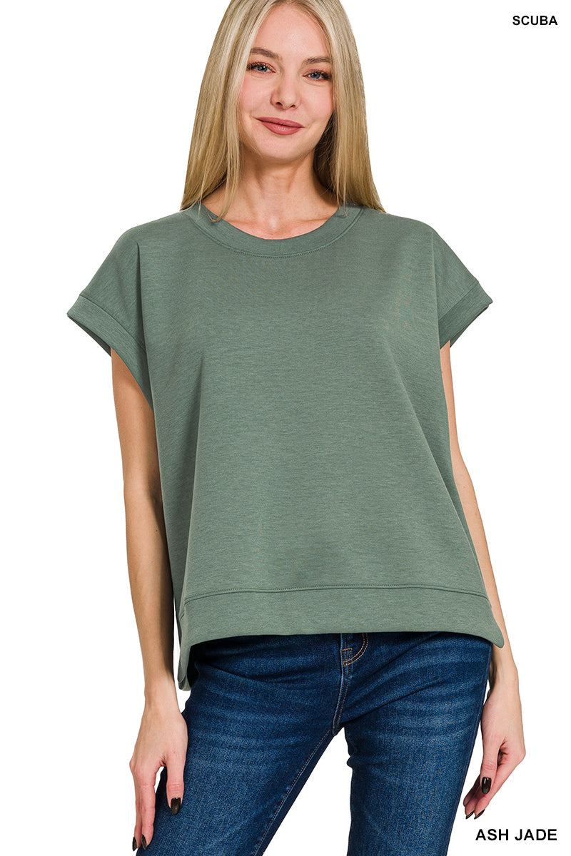 SCUBA SHORT SLEEVE SWEATSHIRTS - Zenana