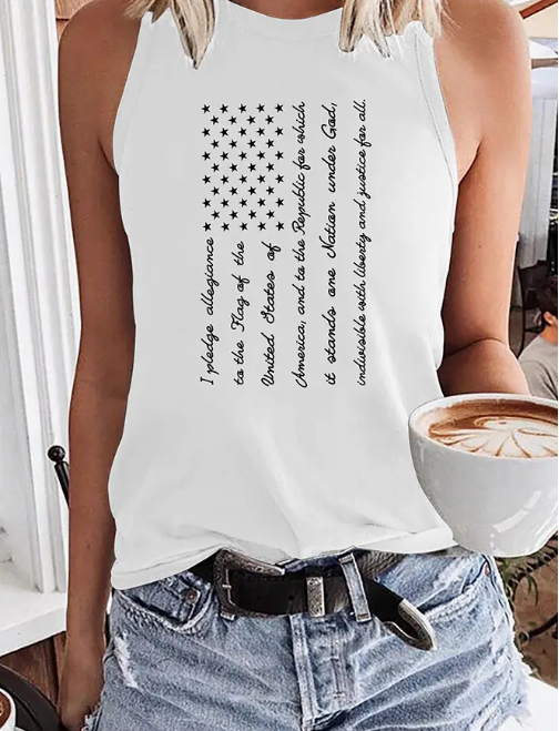Patriotic Flag Graphic Tank Top