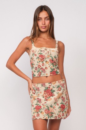Floral Print Tank & Skirt Set