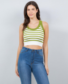Striped Racerback Crop Tank
