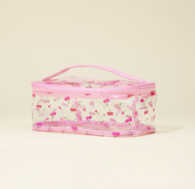 Clear Fruit Print Travel Pouch