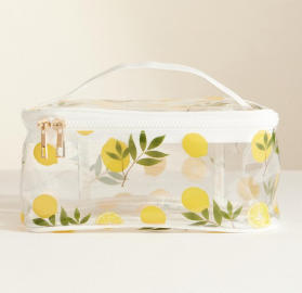 Clear Fruit Print Travel Pouch