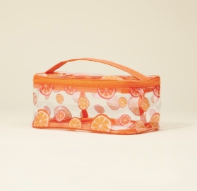 Clear Fruit Print Travel Pouch