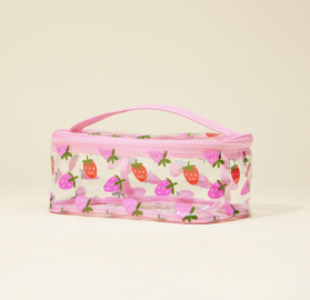 Clear Fruit Print Travel Pouch