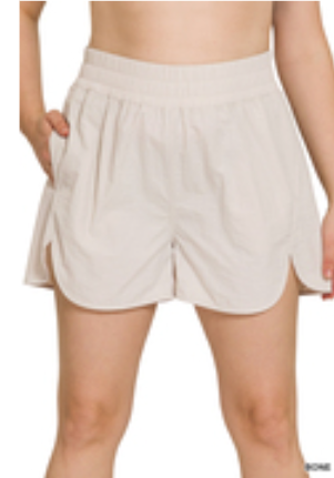 Pocketed Windbreaker Shorts