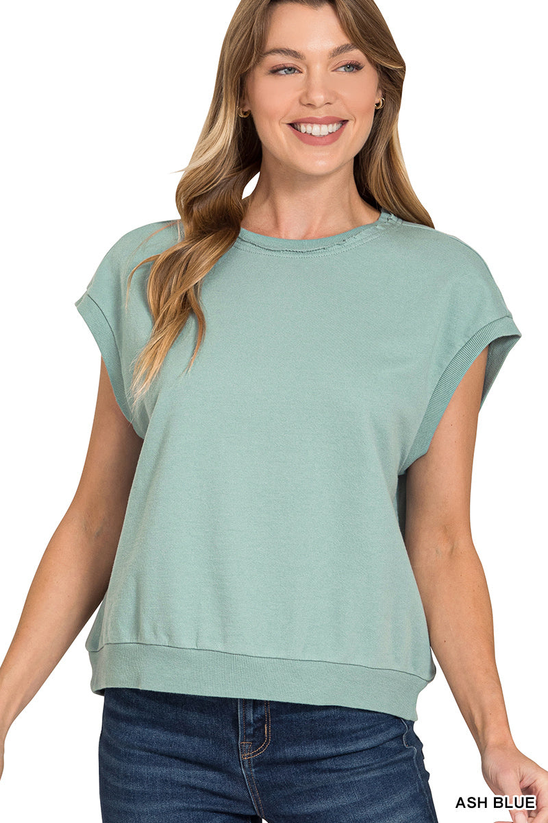 French terry sleeveless top