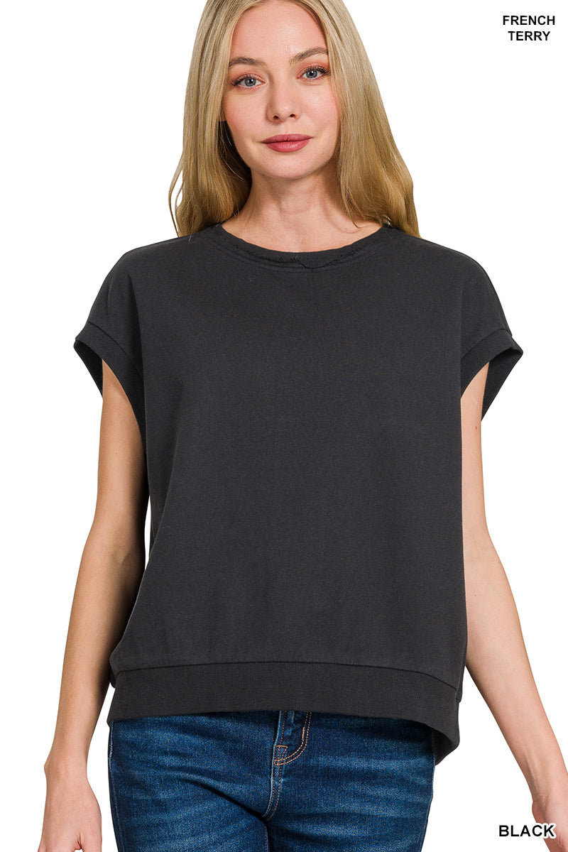 French terry sleeveless top