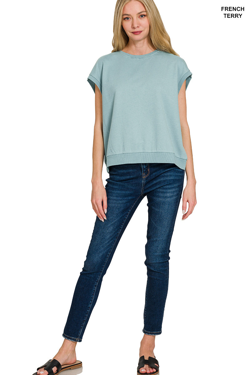 French terry sleeveless top