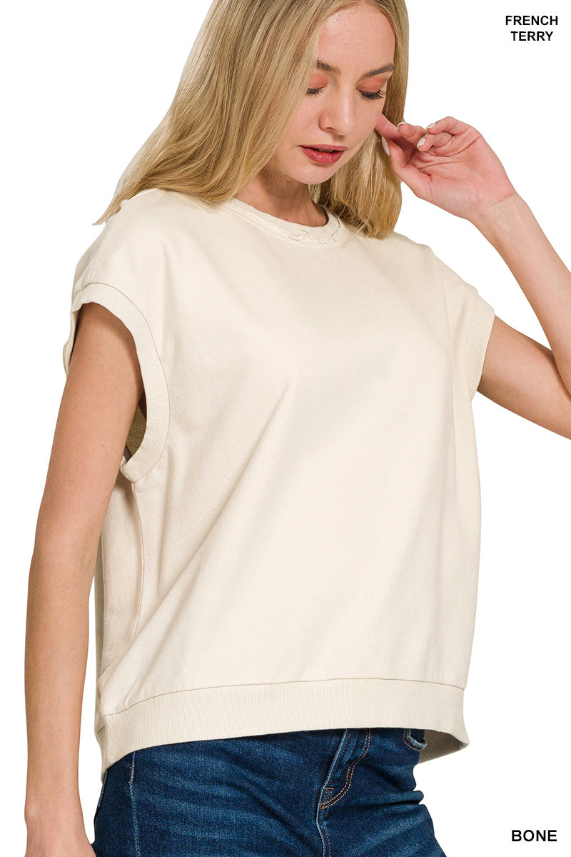 French terry sleeveless top