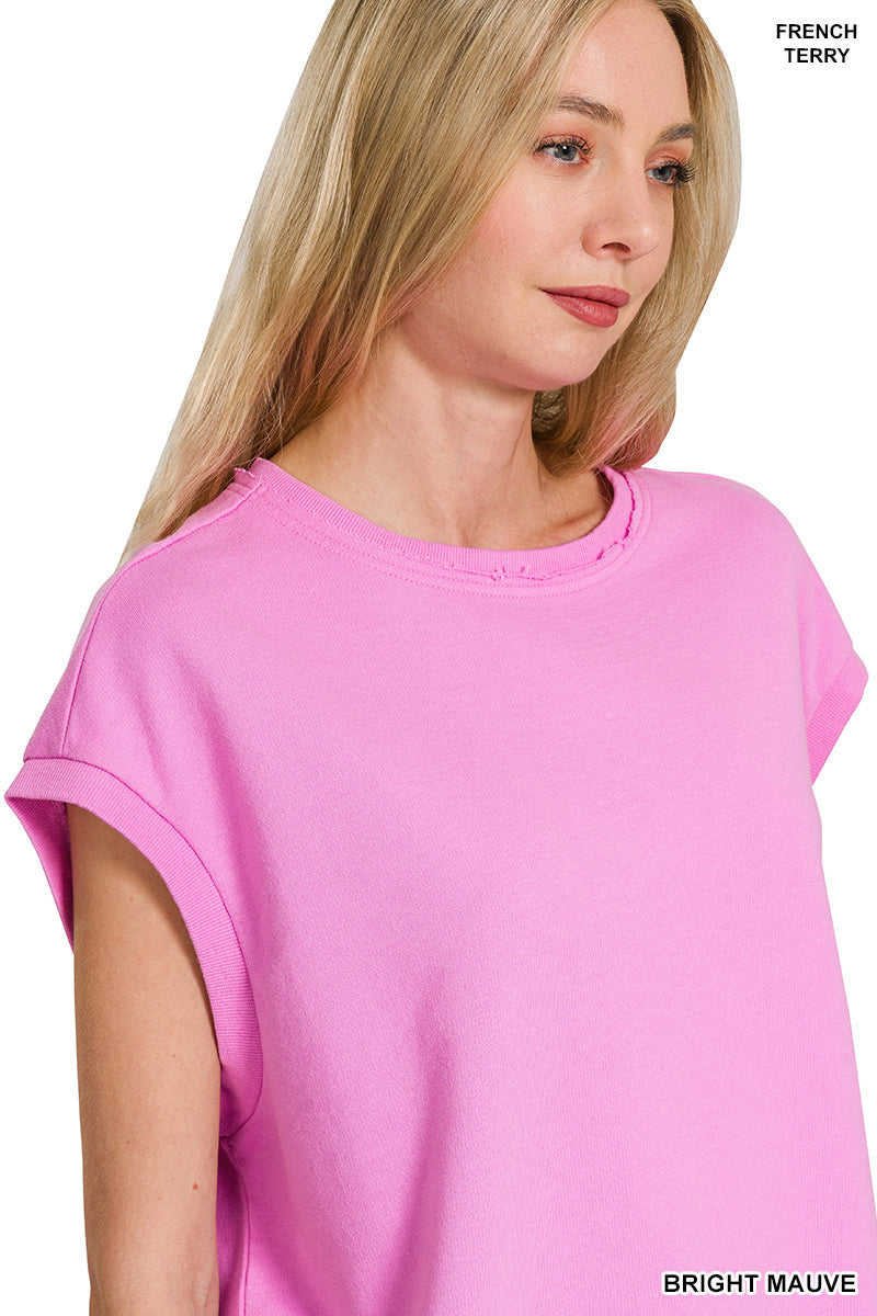 French terry sleeveless top