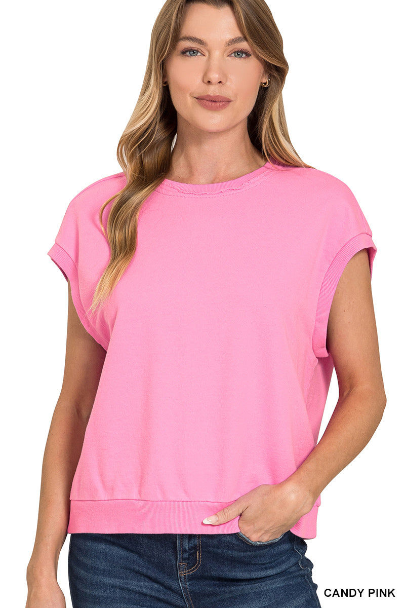 French terry sleeveless top