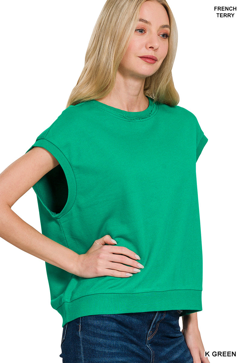 French terry sleeveless top