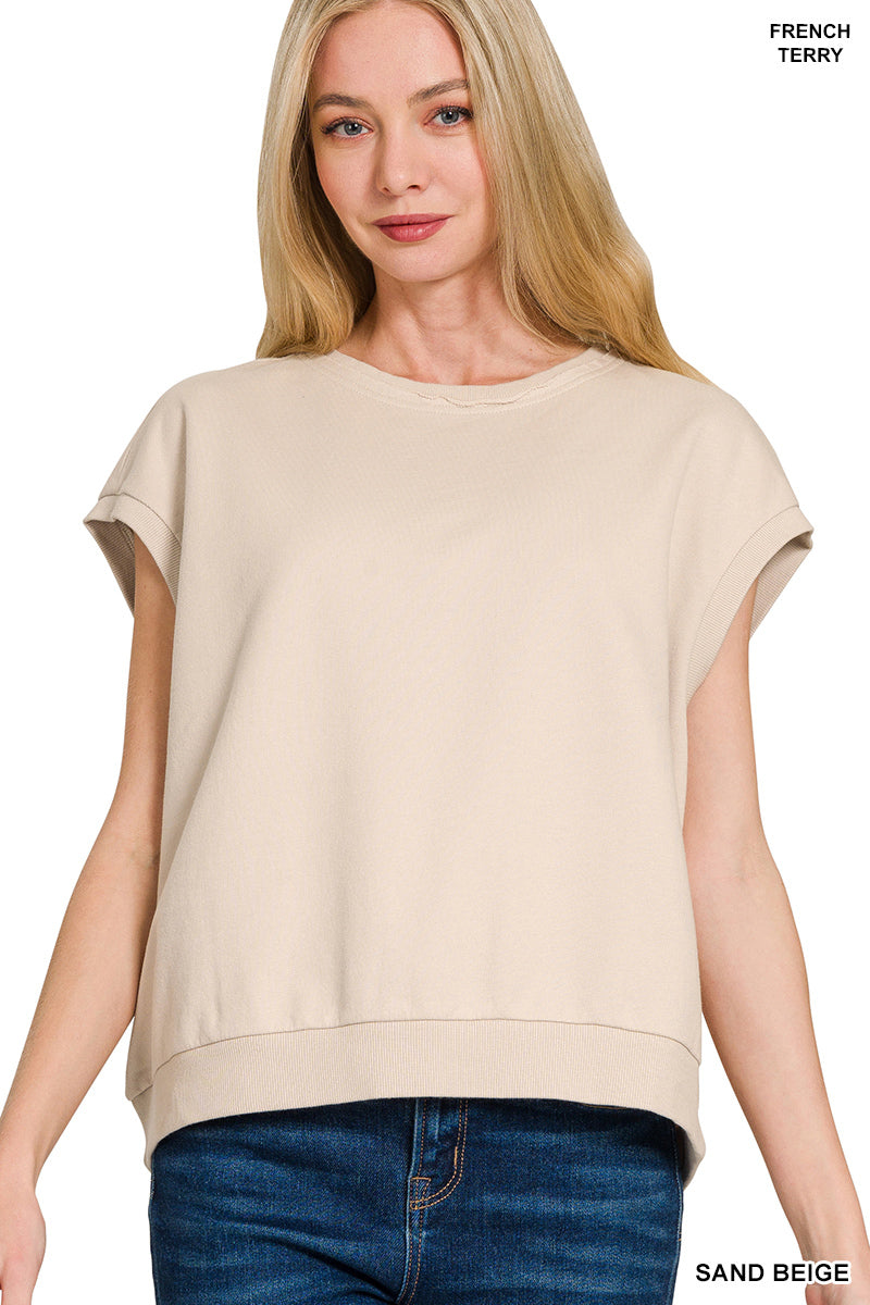 French terry sleeveless top