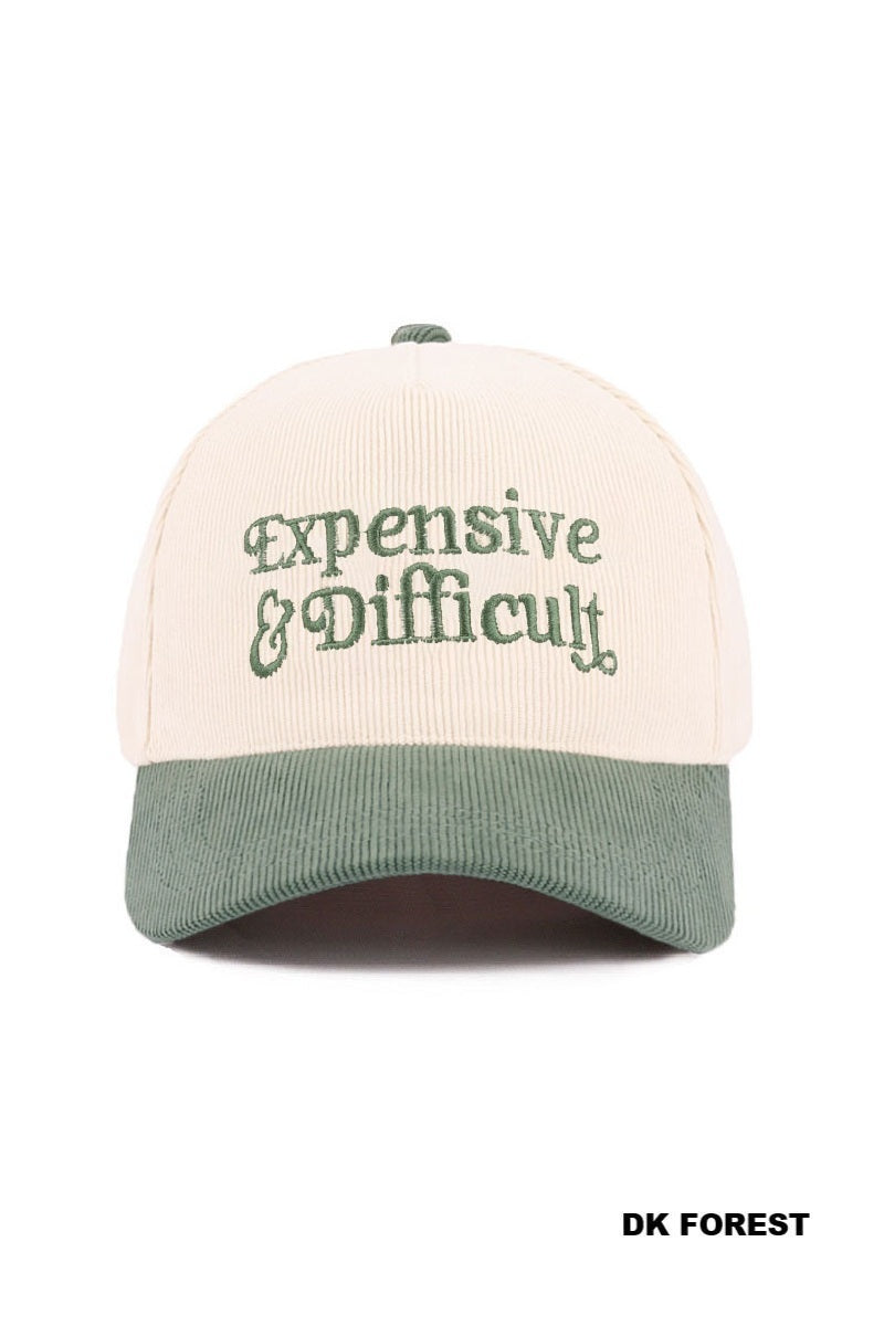EXPENSIVE & DIFFICULT TWO-TONE CORDUROY CAP