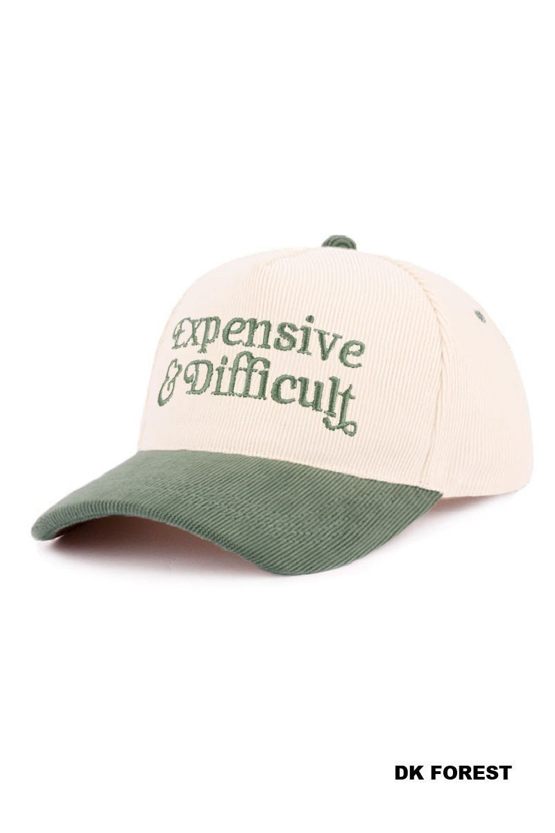 EXPENSIVE & DIFFICULT TWO-TONE CORDUROY CAP