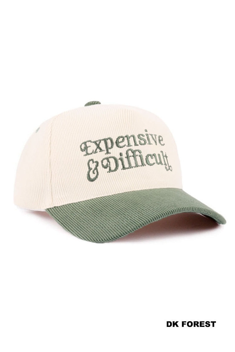 EXPENSIVE & DIFFICULT TWO-TONE CORDUROY CAP