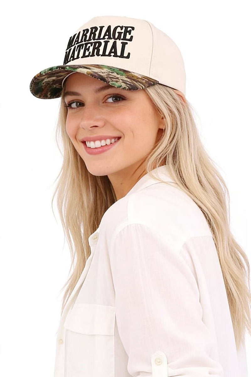 Marriage Material Two Tone Canvas Cotton Cap