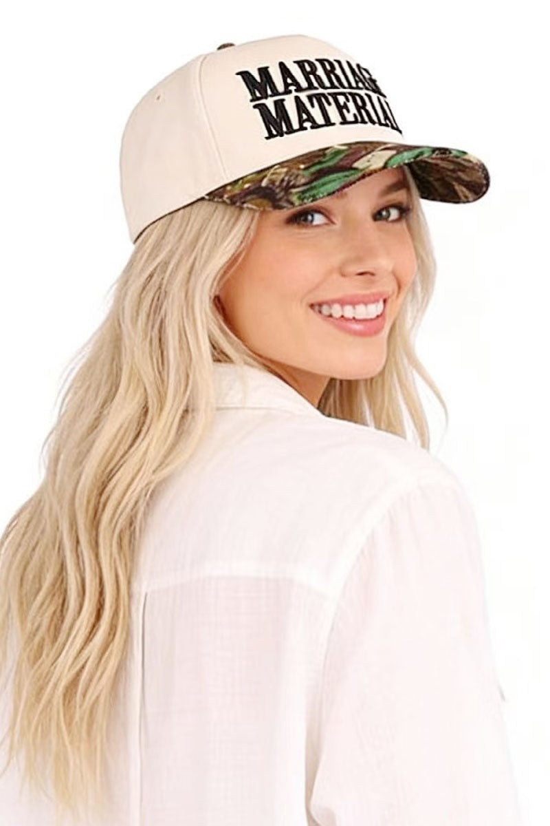 Marriage Material Two Tone Canvas Cotton Cap