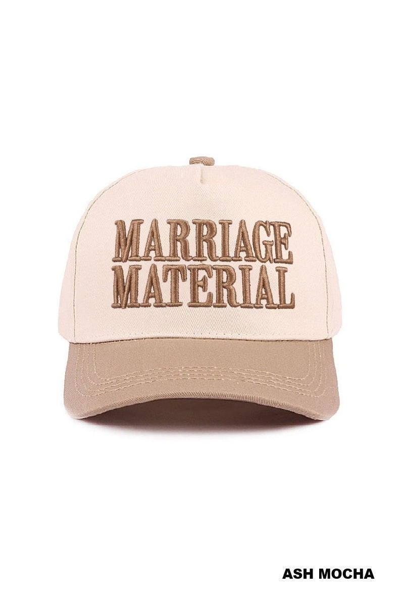 Marriage Material Two Tone Canvas Cotton Cap