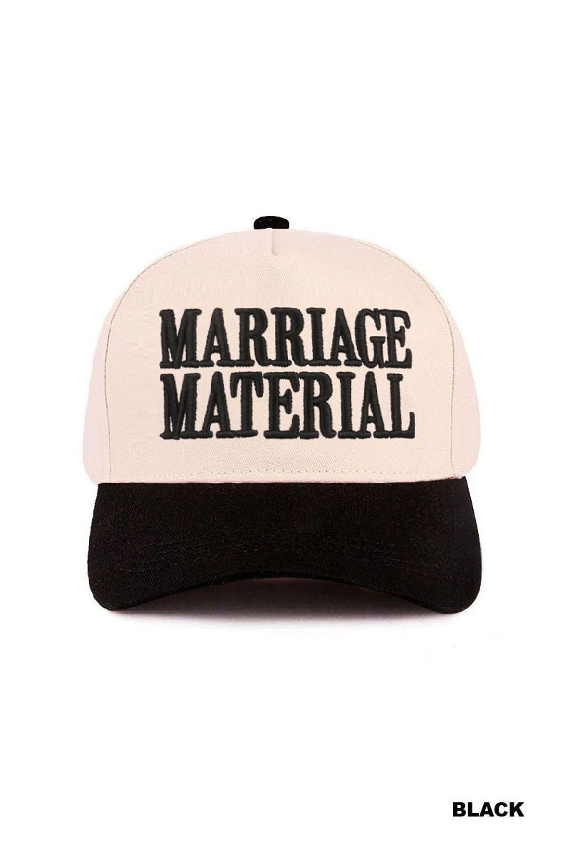 Marriage Material Two Tone Canvas Cotton Cap