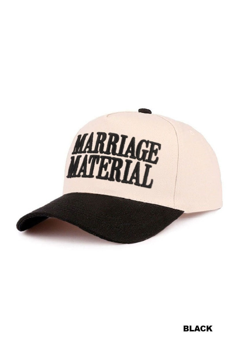 Marriage Material Two Tone Canvas Cotton Cap