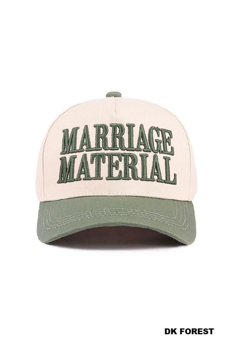 Marriage Material Two Tone Canvas Cotton Cap