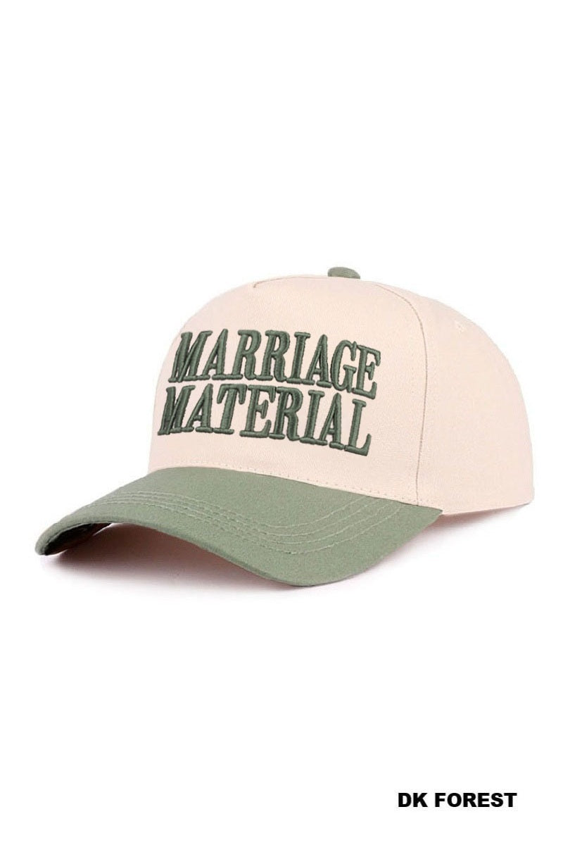 Marriage Material Two Tone Canvas Cotton Cap