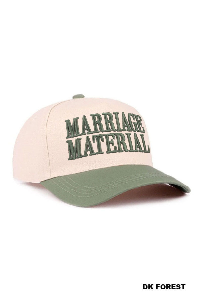 Marriage Material Two Tone Canvas Cotton Cap