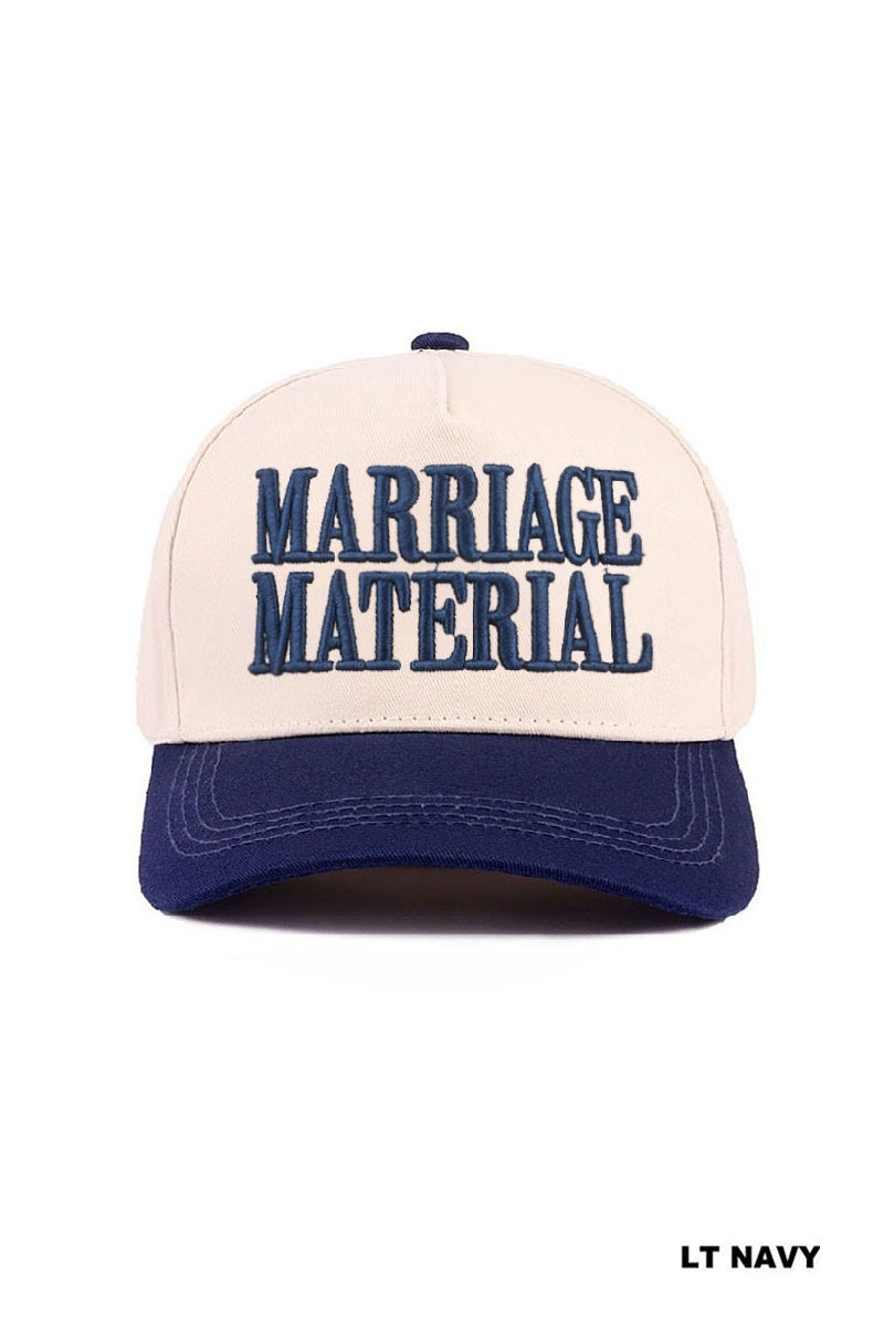 Marriage Material Two Tone Canvas Cotton Cap