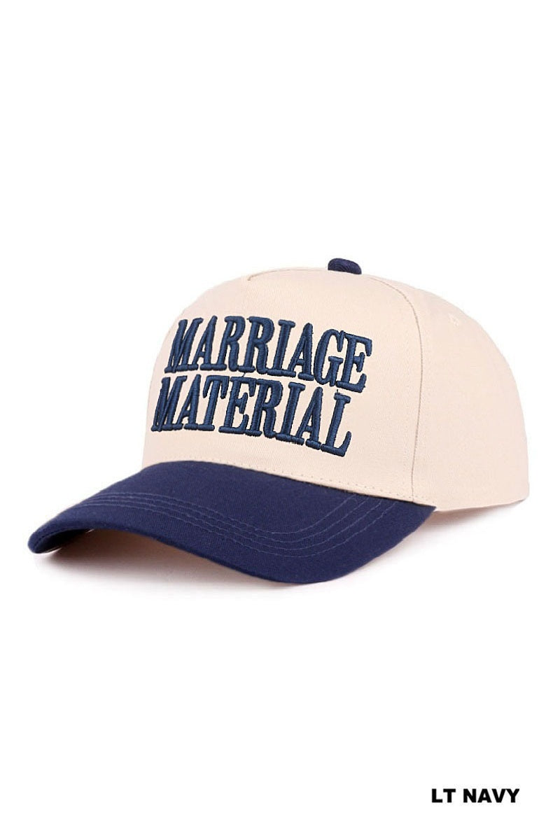 Marriage Material Two Tone Canvas Cotton Cap