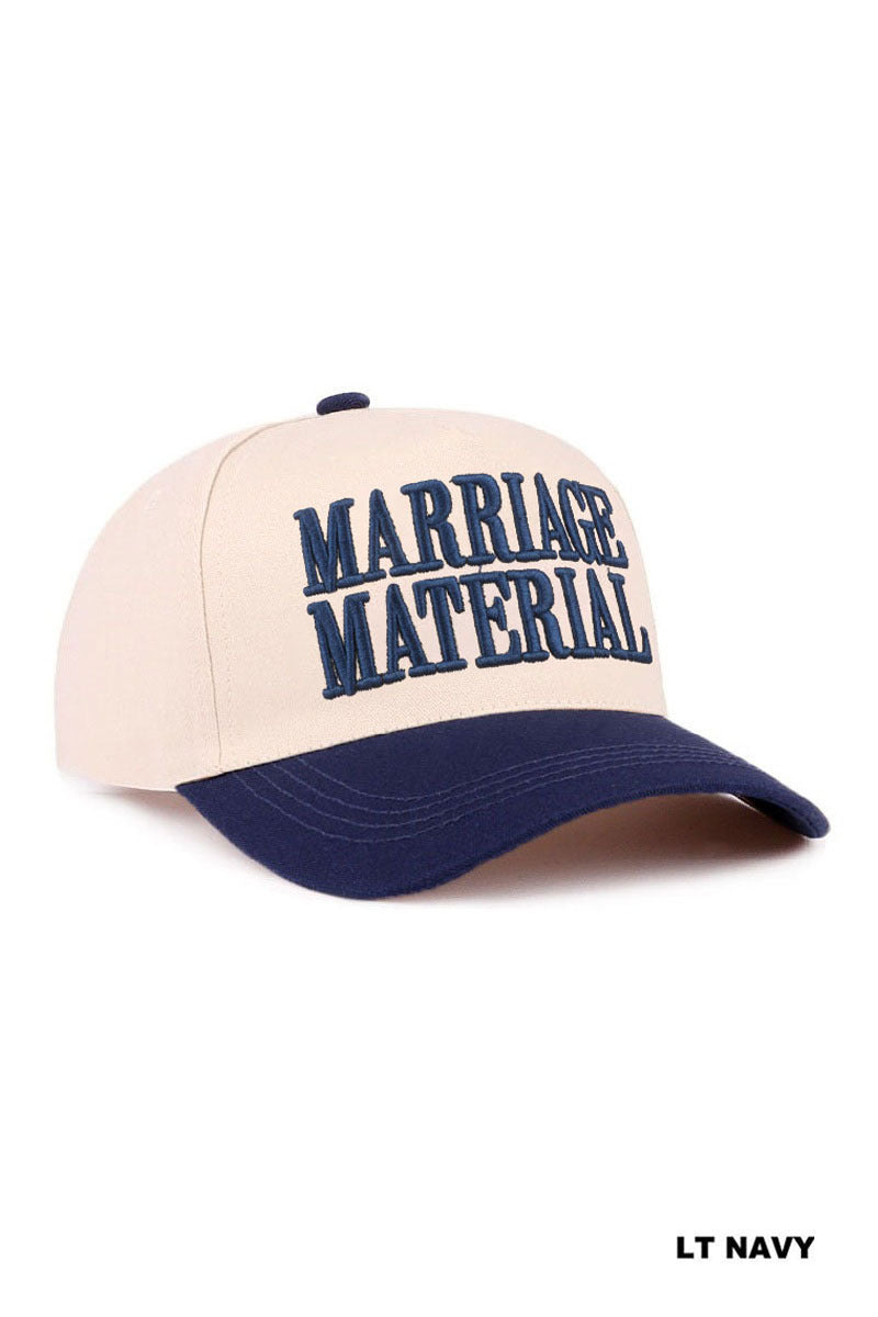 Marriage Material Two Tone Canvas Cotton Cap