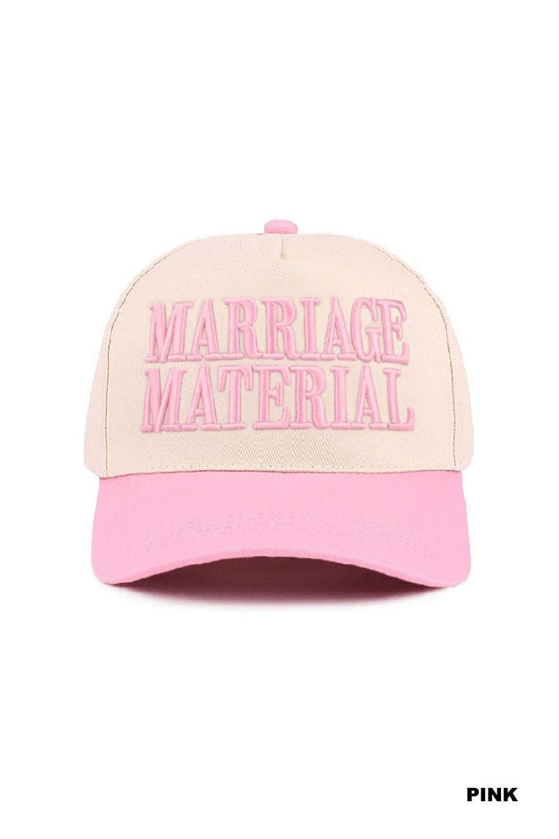 Marriage Material Two Tone Canvas Cotton Cap