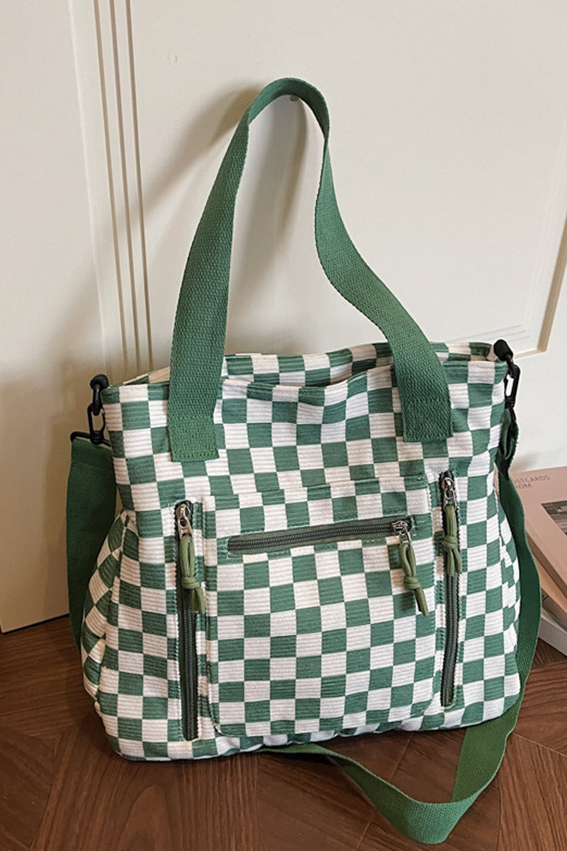 Checkmate carry all corduroy tote bag