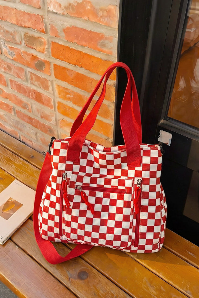 Checkmate carry all corduroy tote bag