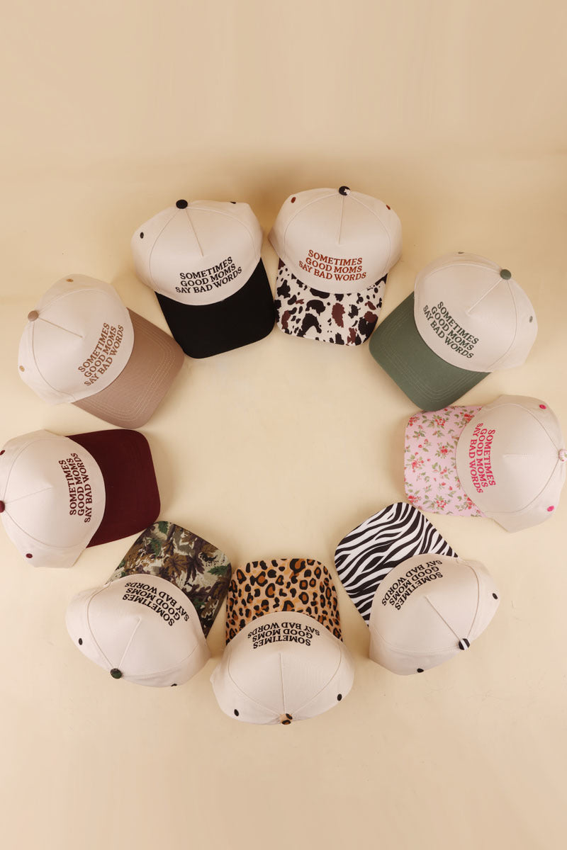 Sometimes good moms say bad words two tone snapback hat