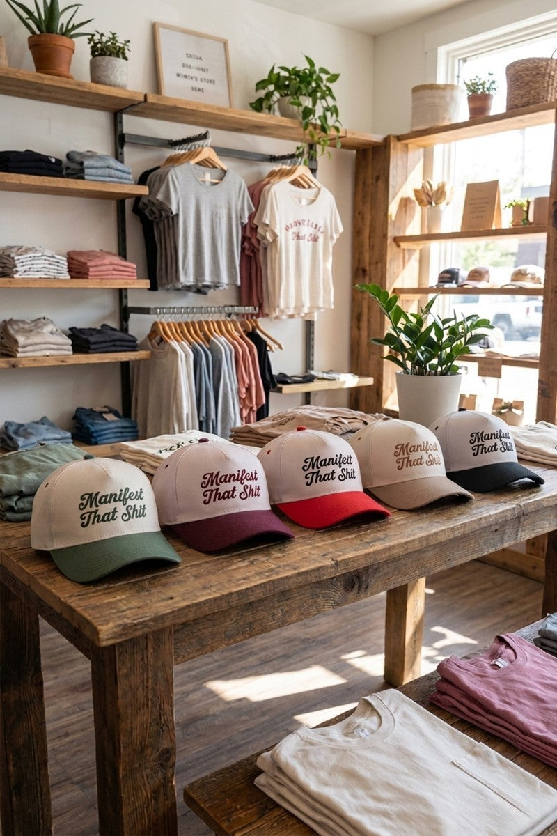 Manifest that shit two tone snapback hat