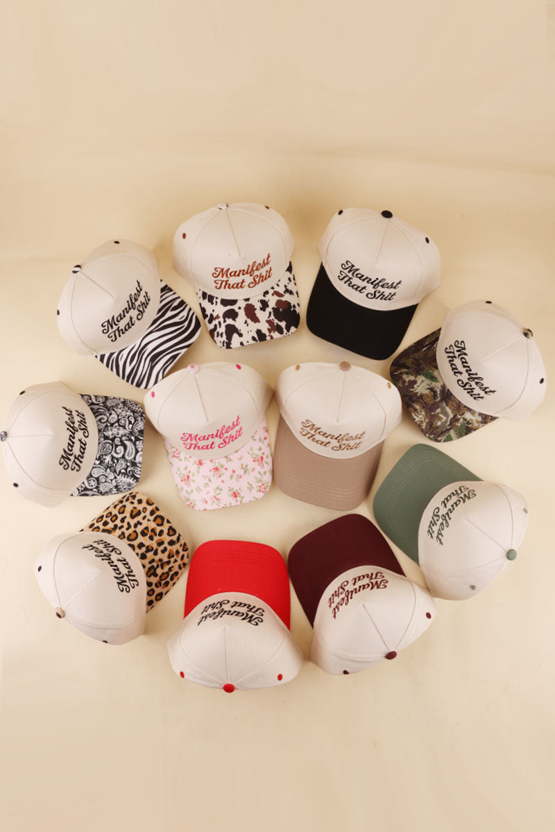 Manifest that shit two tone snapback hat