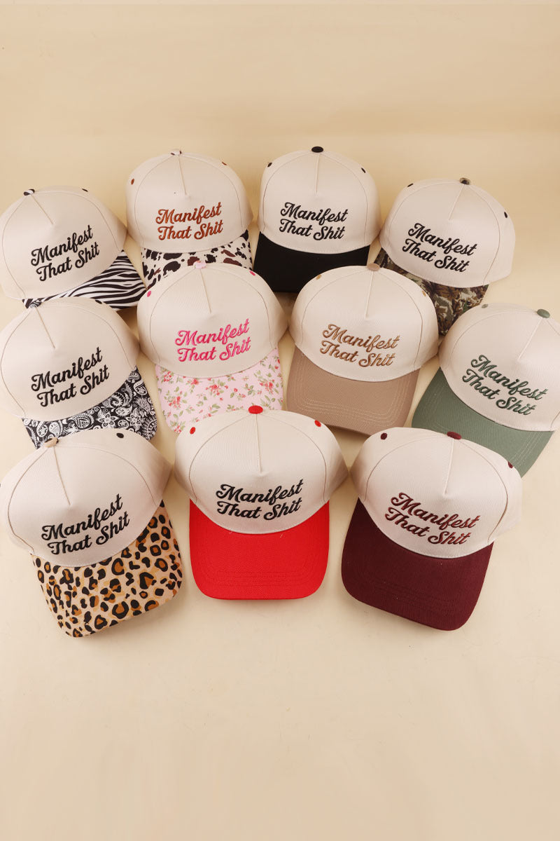 Manifest that shit two tone snapback hat