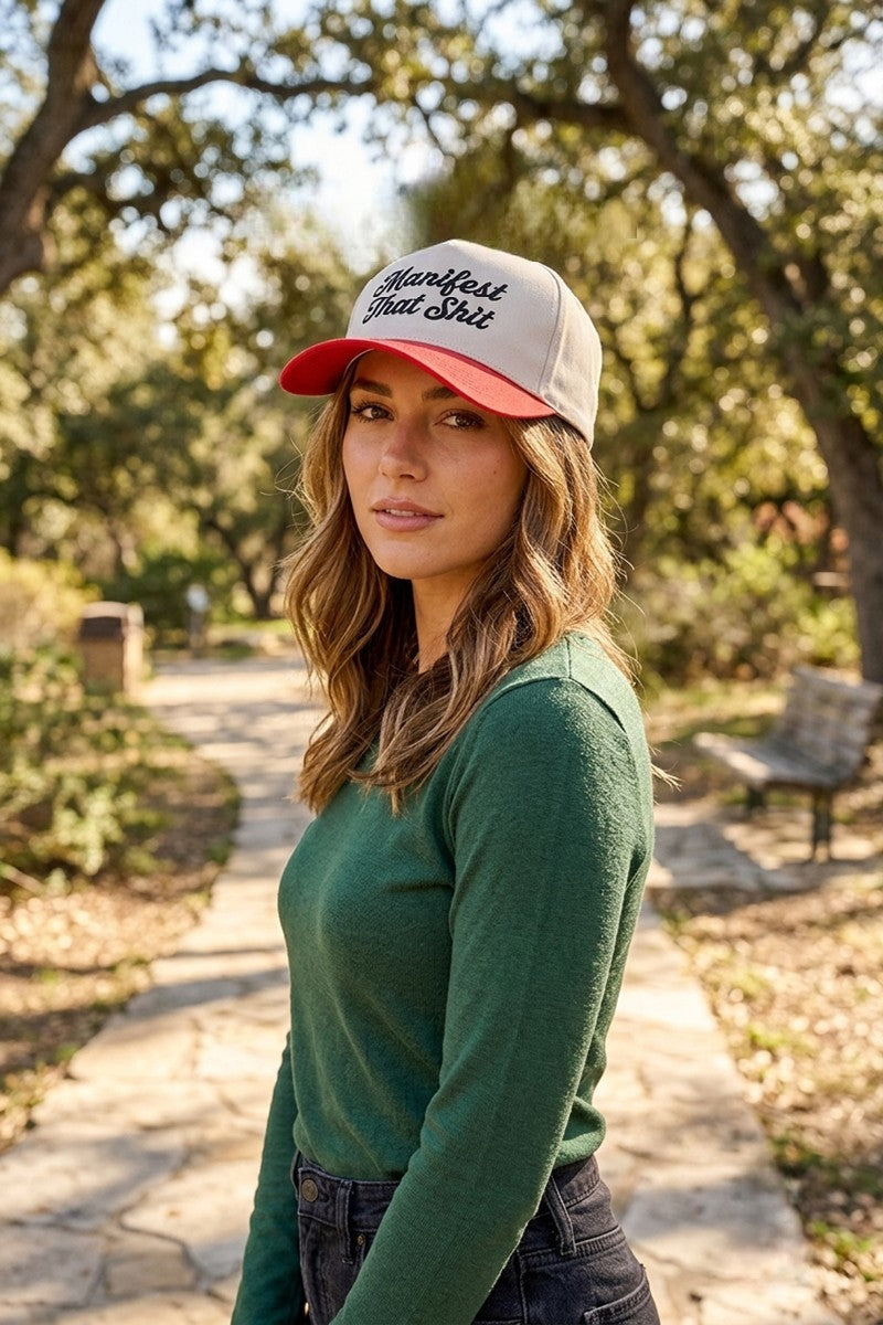 Manifest that shit two tone snapback hat