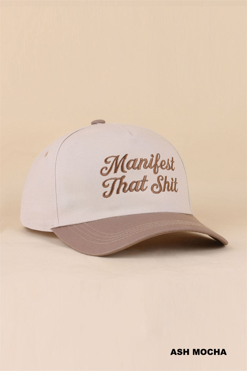 Manifest that shit two tone snapback hat