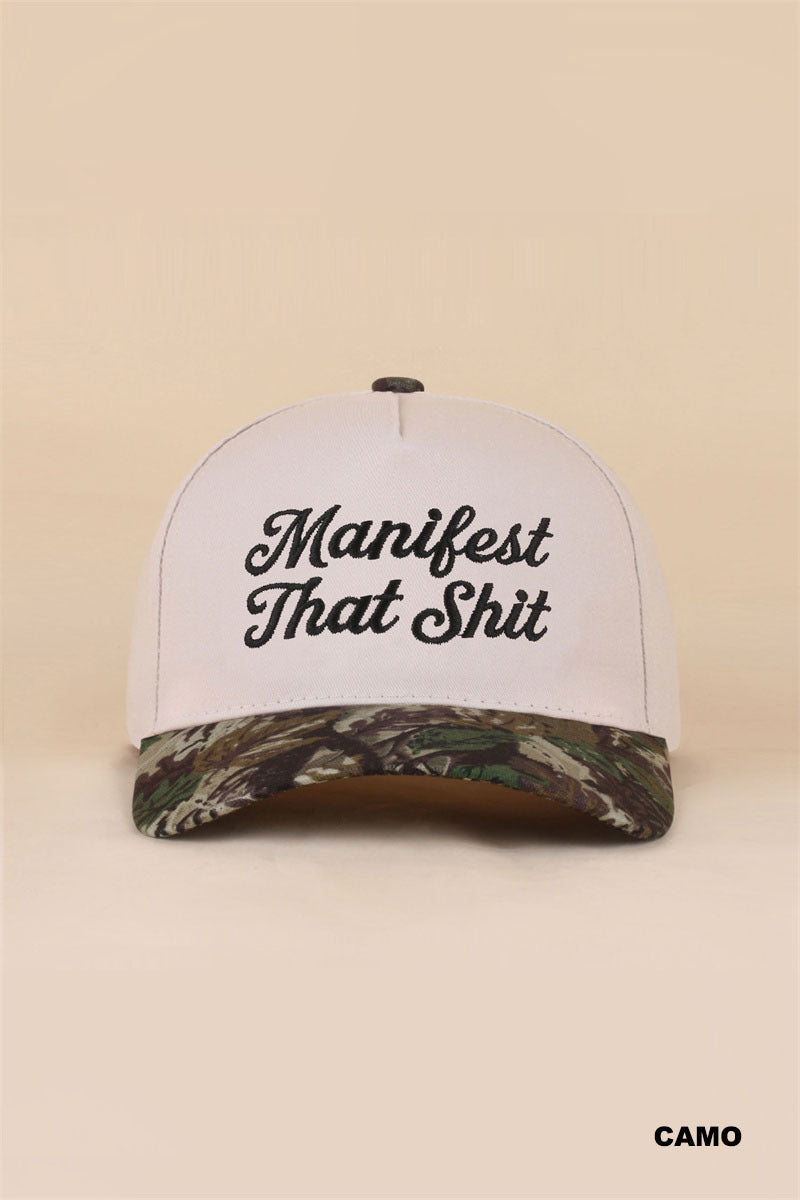 Manifest that shit two tone snapback hat