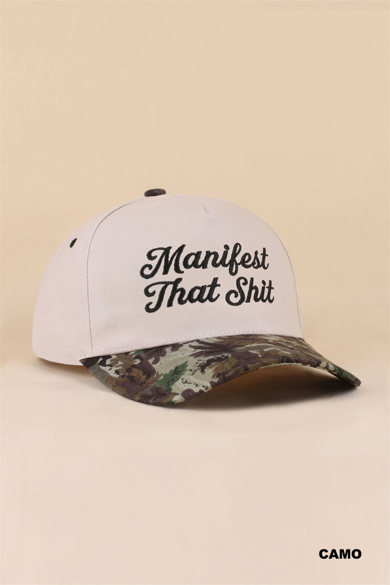 Manifest that shit two tone snapback hat