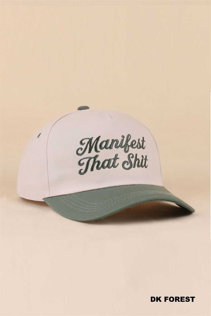 Manifest that shit two tone snapback hat