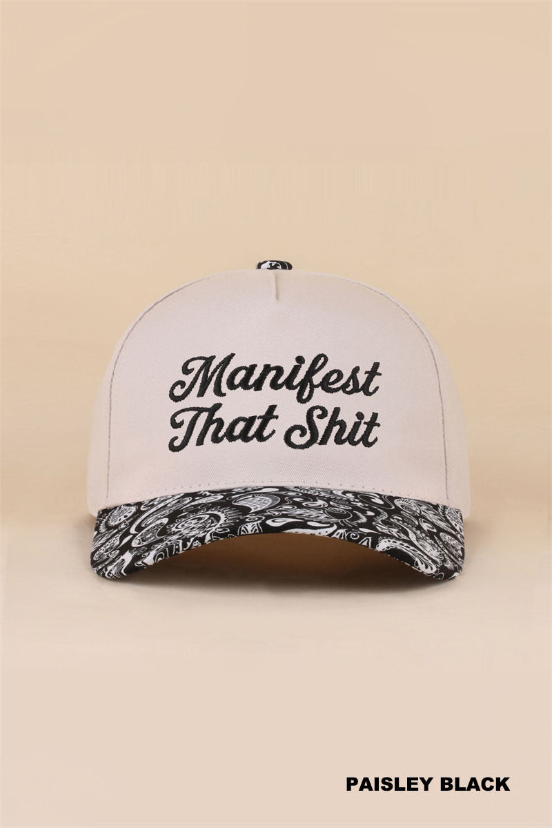 Manifest that shit two tone snapback hat