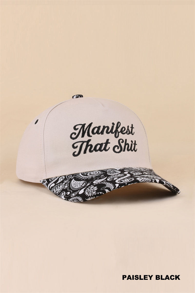 Manifest that shit two tone snapback hat