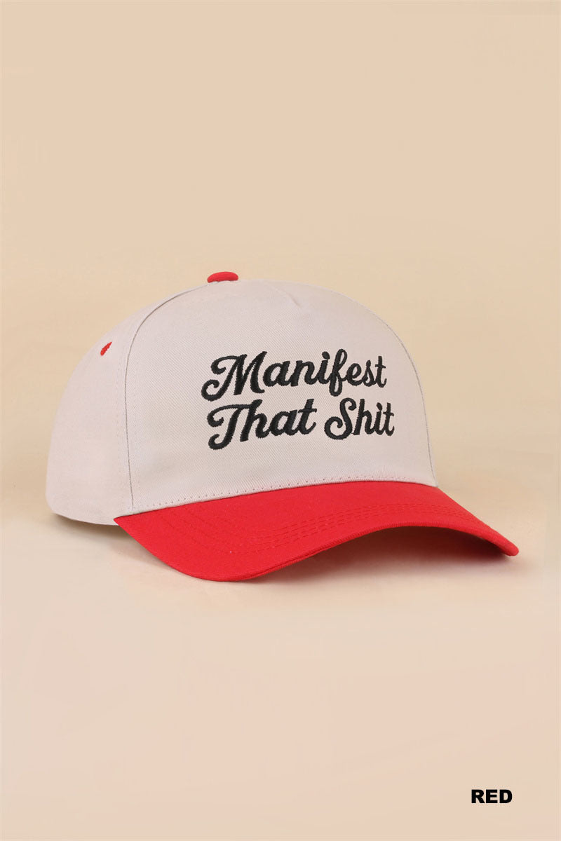 Manifest that shit two tone snapback hat