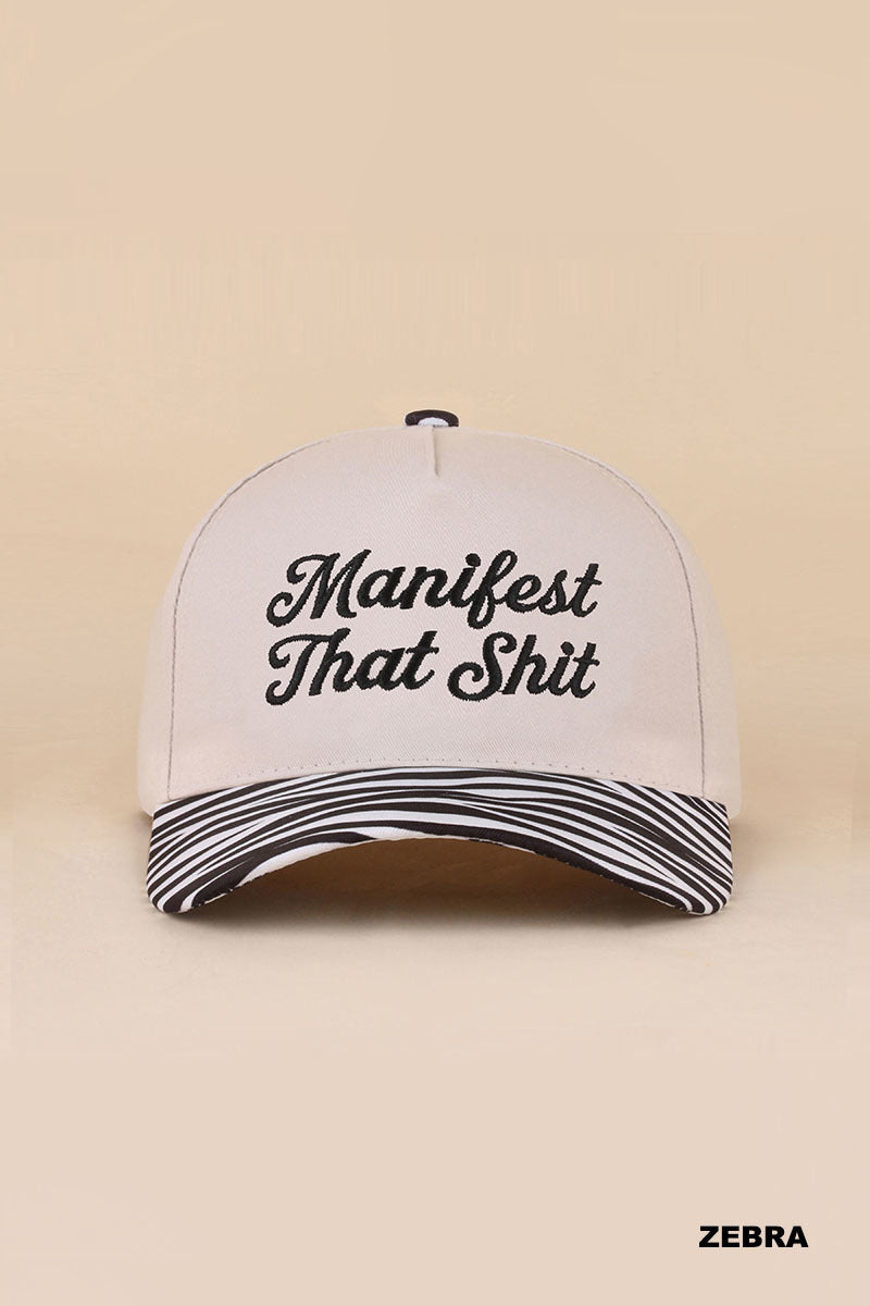 Manifest that shit two tone snapback hat